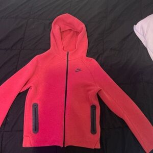 Nike Kids Bright Pink Hoodie with Black Accents